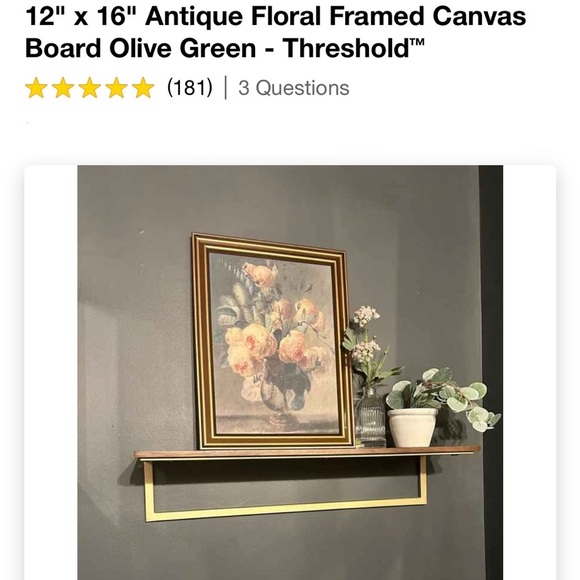 12" × 16" Antique Floral Framed Canvas
Board Olive Green - Threshold - Picture 6 of 6